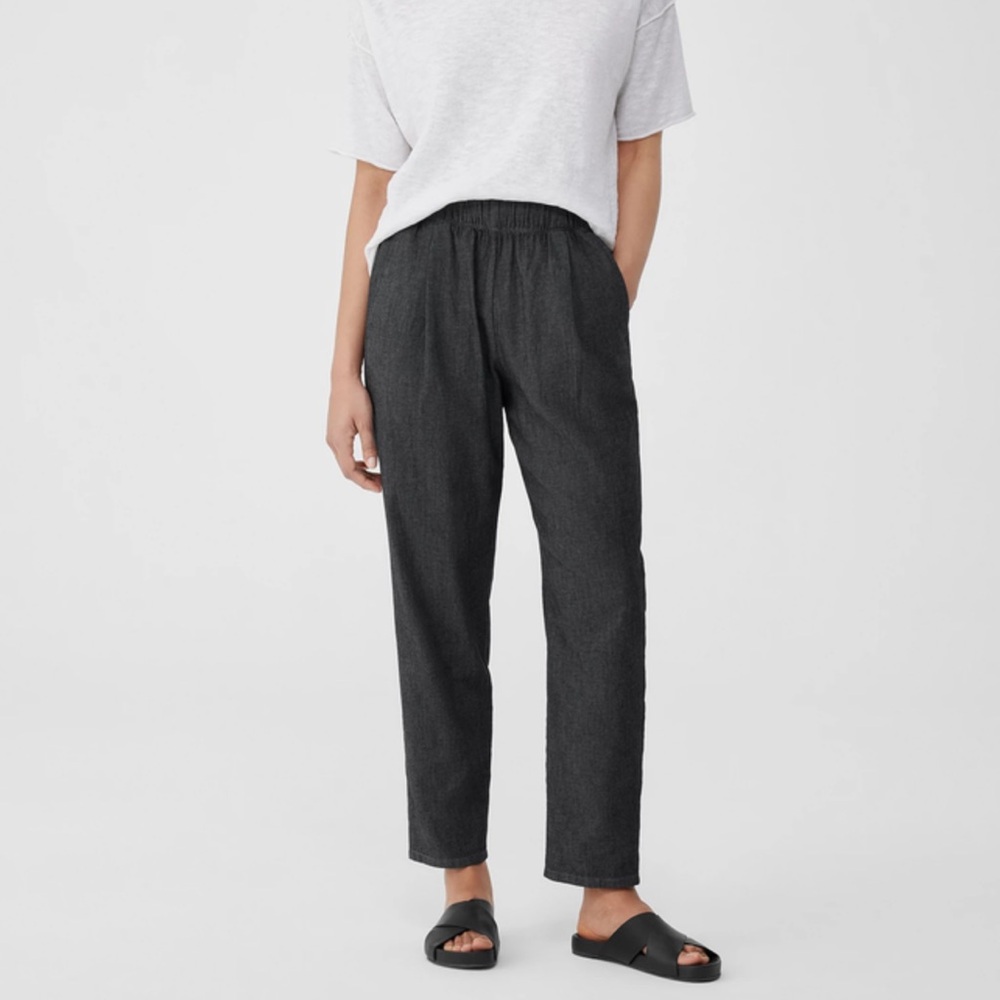 Eileen Fisher Airy Organic Cotton Twill Tapered Pant